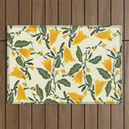 Yellow Bright Flower Pattern Outdoor Rug Gallery Image 1