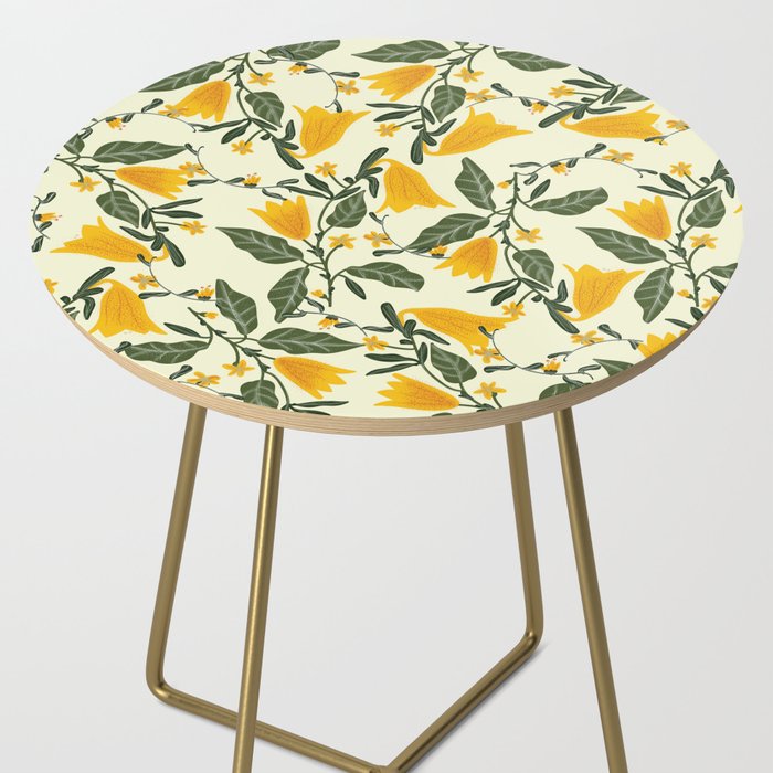 Yellow Bright Flower Pattern Side Table Gallery Image 2