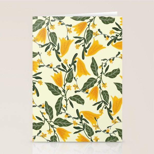 Yellow Bright Flower Pattern Stationery Card Gallery Image 2