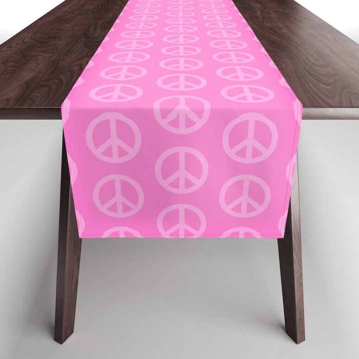 Peace Symbols - Pink Table Runner Gallery Image 1