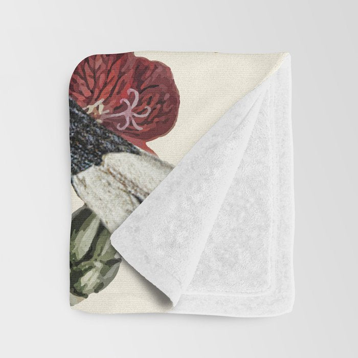 Little Bird and Flowers Throw Blanket Gallery Image 3