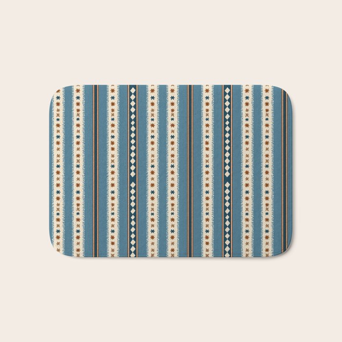 Vintage Woven Stripe - Cozy Heirloom Bath Mat Gallery Image 1
