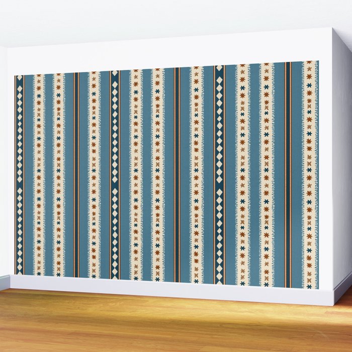 Vintage Woven Stripe - Cozy Heirloom Wall Mural Gallery Image 2