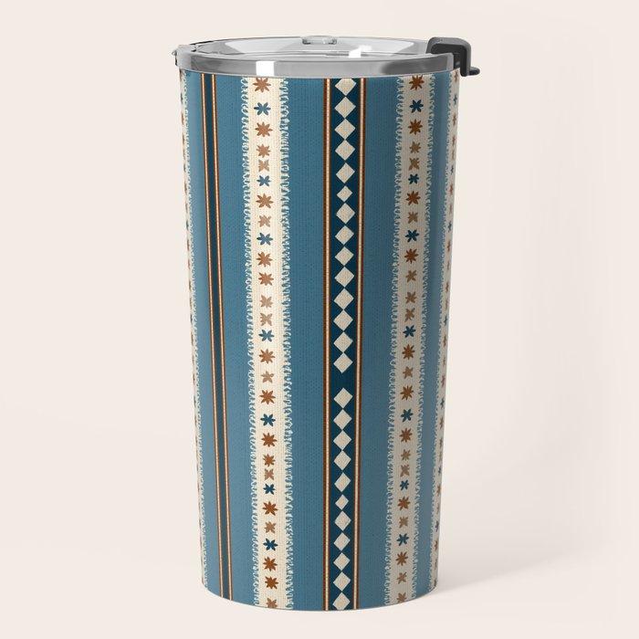 Vintage Woven Stripe - Cozy Heirloom Travel Mug Gallery Image 2