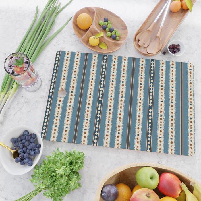 Vintage Woven Stripe - Cozy Heirloom Cutting Board Gallery Image 2