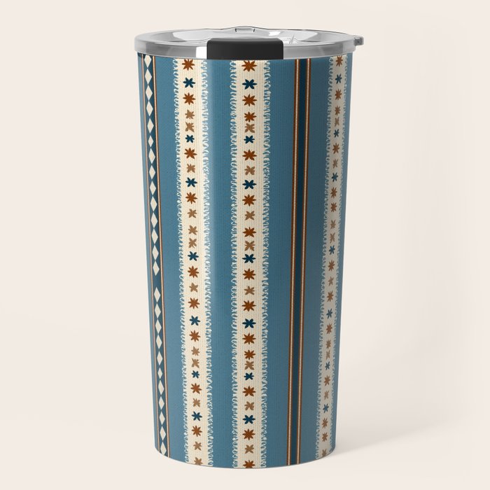 Vintage Woven Stripe - Cozy Heirloom Travel Mug Gallery Image 1
