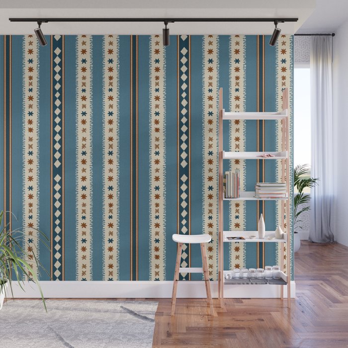 Vintage Woven Stripe - Cozy Heirloom Wall Mural Gallery Image 1