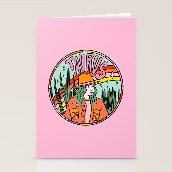 Taurus Cowgirl Stationery Card Gallery Image 2