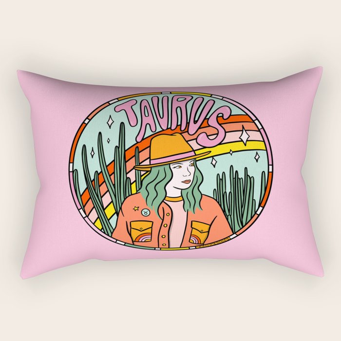 Taurus Cowgirl Rectangular Pillow Gallery Image 2