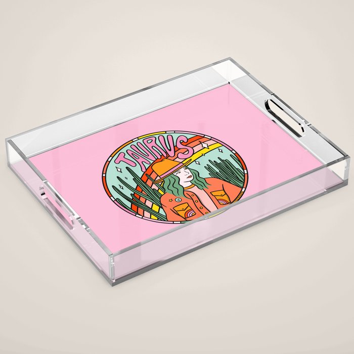Taurus Cowgirl Acrylic Tray Gallery Image 1