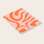 Modern Retro Liquid Swirl Pink and Orange Abstract Pattern Notebook Gallery Image 2