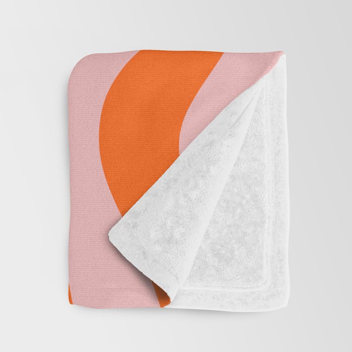 Modern Retro Liquid Swirl Pink and Orange Abstract Pattern Throw Blanket Gallery Image 3