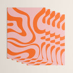 Modern Retro Liquid Swirl Pink and Orange Abstract Pattern Wrapping Paper Gallery Image 3
