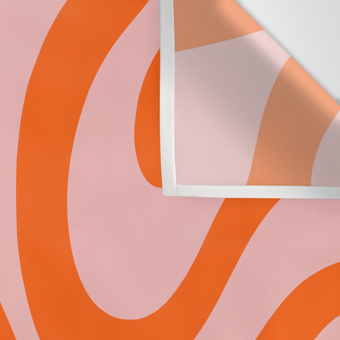 Modern Retro Liquid Swirl Pink and Orange Abstract Pattern Wall Tapestry Gallery Image 3