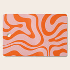 Modern Retro Liquid Swirl Pink and Orange Abstract Pattern Cutting Board Gallery Image 1