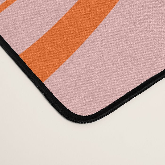 Modern Retro Liquid Swirl Pink and Orange Abstract Pattern Desk Mat Gallery Image 4