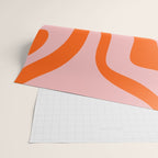 Modern Retro Liquid Swirl Pink and Orange Abstract Pattern Wrapping Paper Gallery Image 2