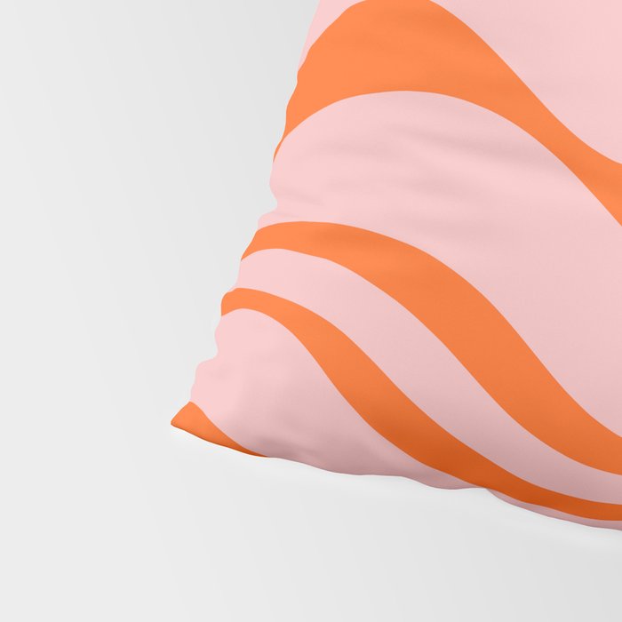 Modern Retro Liquid Swirl Pink and Orange Abstract Pattern Pillow Sham Gallery Image 4
