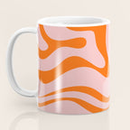 Modern Retro Liquid Swirl Pink and Orange Abstract Pattern Coffee Mug Gallery Image 3