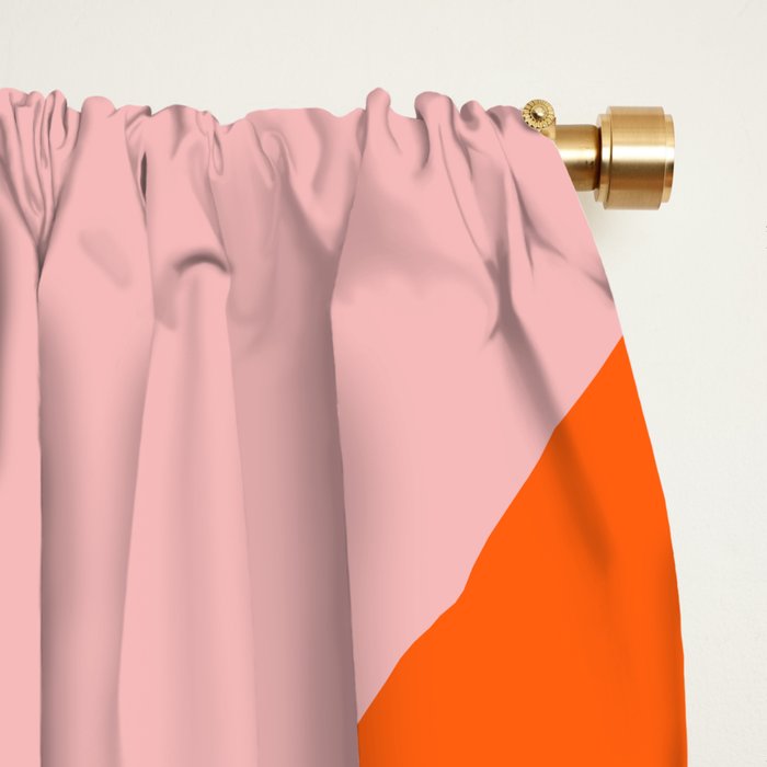 Modern Retro Liquid Swirl Pink and Orange Abstract Pattern Window Curtain Gallery Image 2