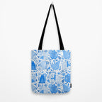 Winter Forest Woodland Animals in Blue Tote Bag Gallery Image 2