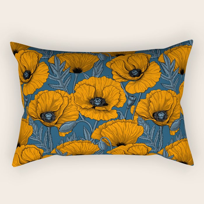 Orange poppies Rectangular Pillow Gallery Image 2