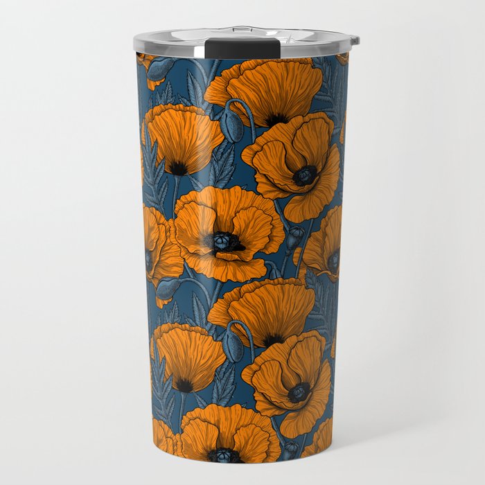 Orange poppies Travel Mug Gallery Image 1