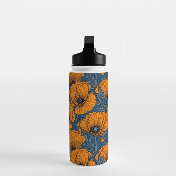 Orange poppies Water Bottle Gallery Image 3