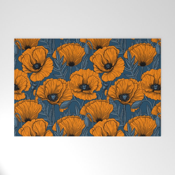 Orange poppies Welcome Mat Gallery Image 1