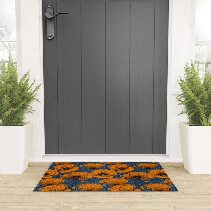Orange poppies Welcome Mat Gallery Image 3