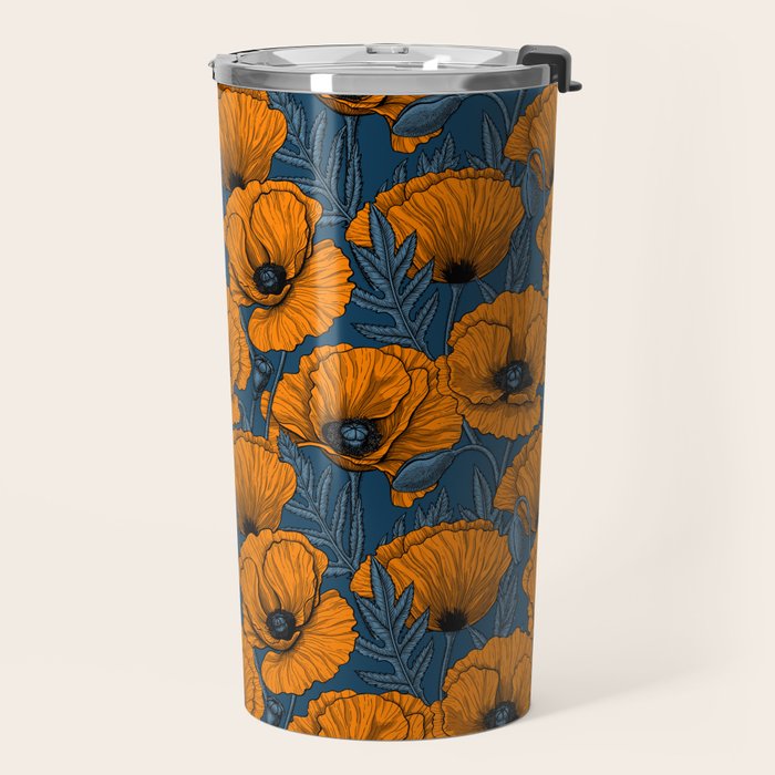 Orange poppies Travel Mug Gallery Image 2
