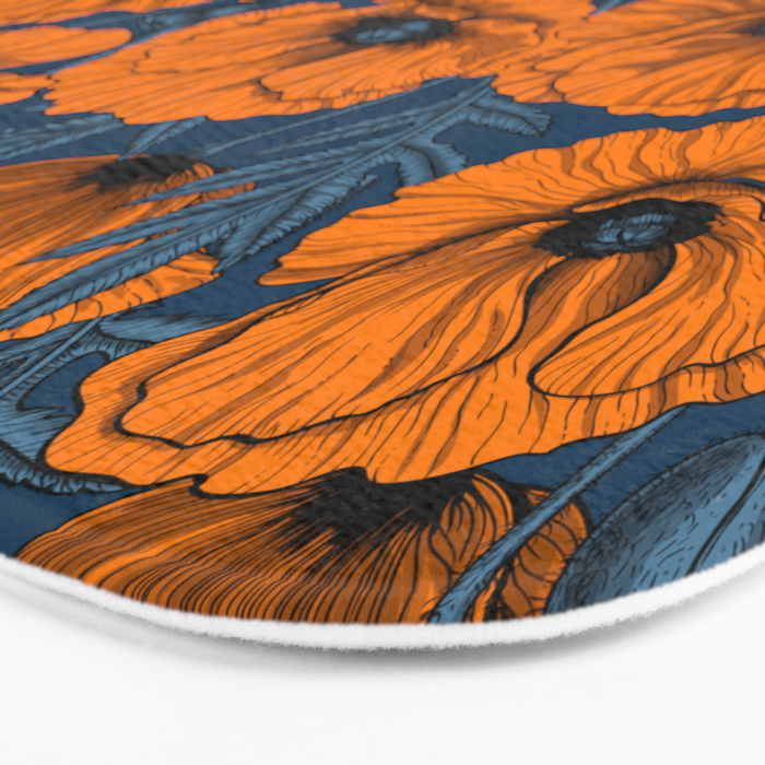 Orange poppies Bath Mat Gallery Image 3