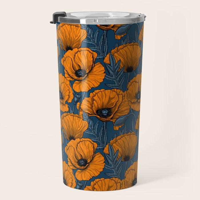 Orange poppies Travel Mug Gallery Image 3