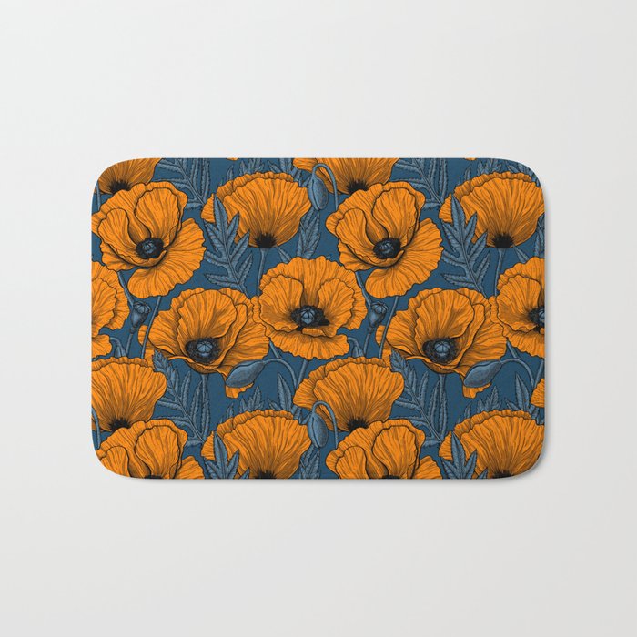 Orange poppies Bath Mat Gallery Image 1