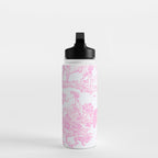 Pink Toile De Jouy Print Water Bottle Gallery Image 3