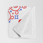 Sacred Lotus Mandala - Red & Blue Palette Throw Blanket Gallery Image 3