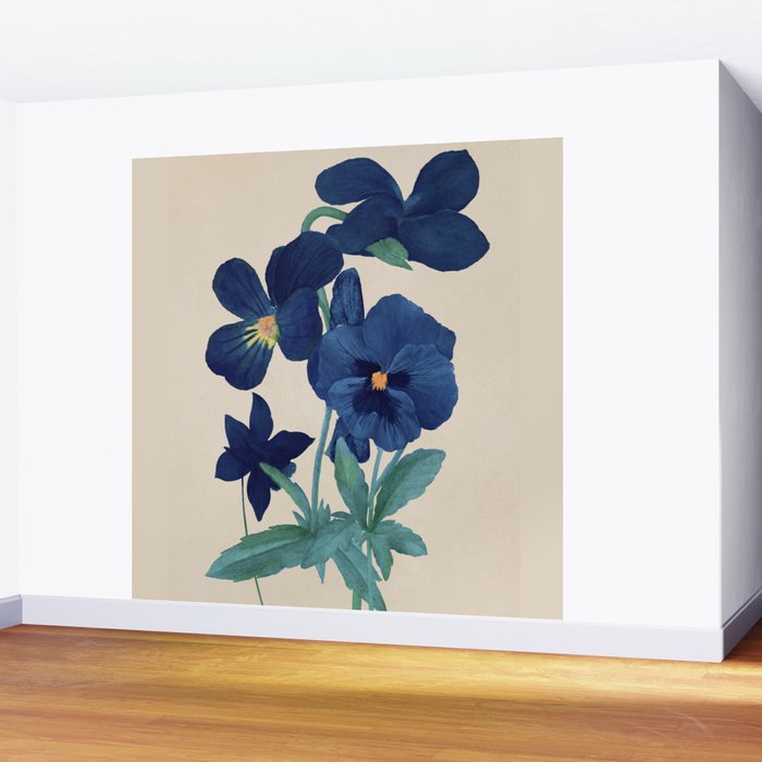 Blue Flowers Wall Mural Gallery Image 2