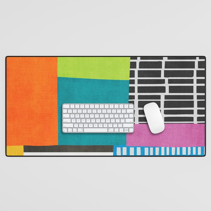 Colorful Patchwork Design Artwork Desk Mat Gallery Image 1