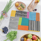 Colorful Patchwork Design Artwork Cutting Board Gallery Image 2