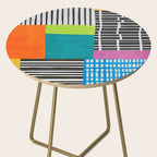 Colorful Patchwork Design Artwork Side Table Gallery Image 2