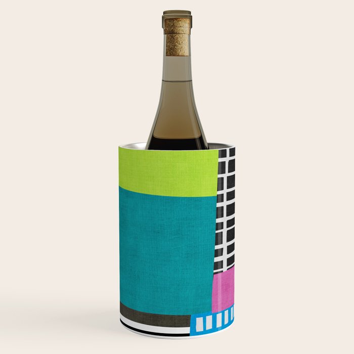 Colorful Patchwork Design Artwork Wine Chiller Gallery Image 1