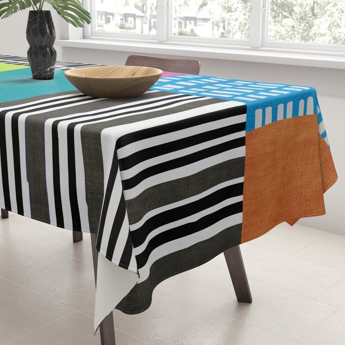 Colorful Patchwork Design Artwork Tablecloth Gallery Image 3