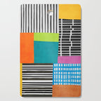 Colorful Patchwork Design Artwork Cutting Board Gallery Image 1
