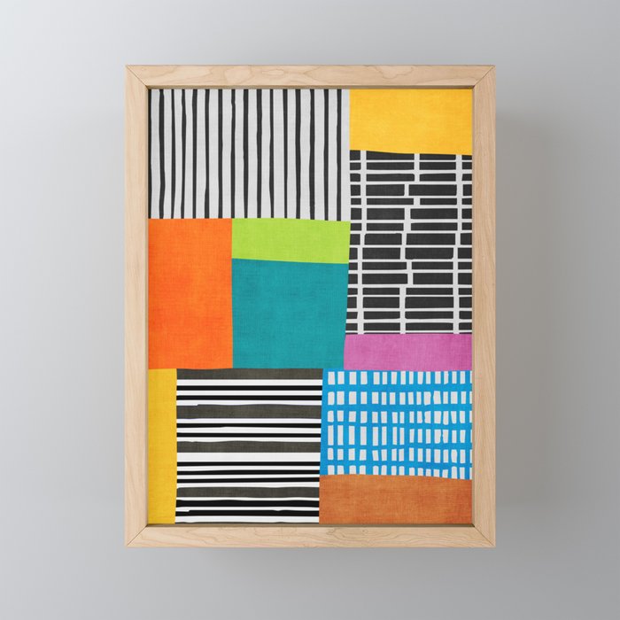 Colorful Patchwork Design Artwork Mini Art Print Gallery Image 1
