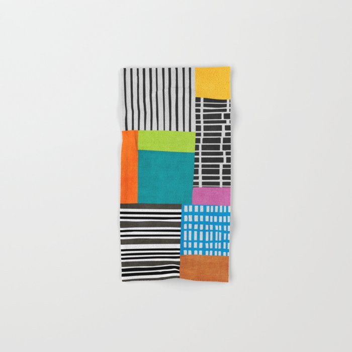 Colorful Patchwork Design Artwork Bath Towel Gallery Image 1
