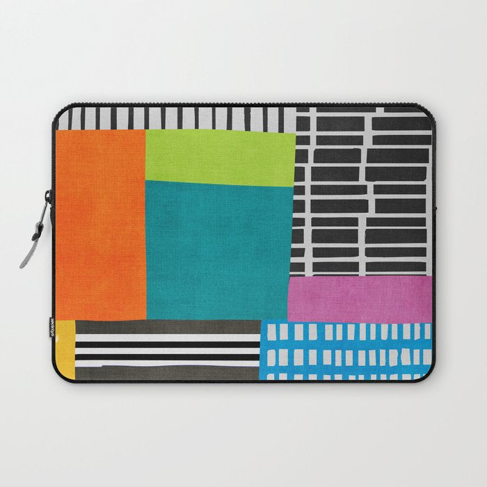 Colorful Patchwork Design Artwork Laptop Sleeve Gallery Image 1