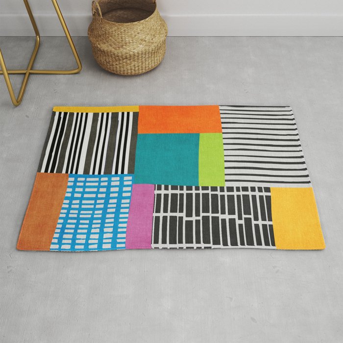 Colorful Patchwork Design Artwork Rug Gallery Image 1