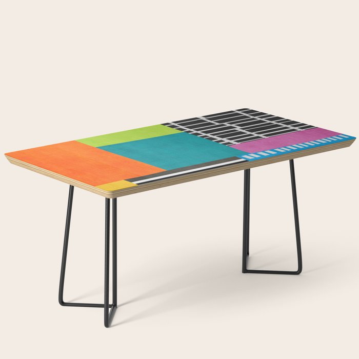 Colorful Patchwork Design Artwork Coffee Table Gallery Image 1
