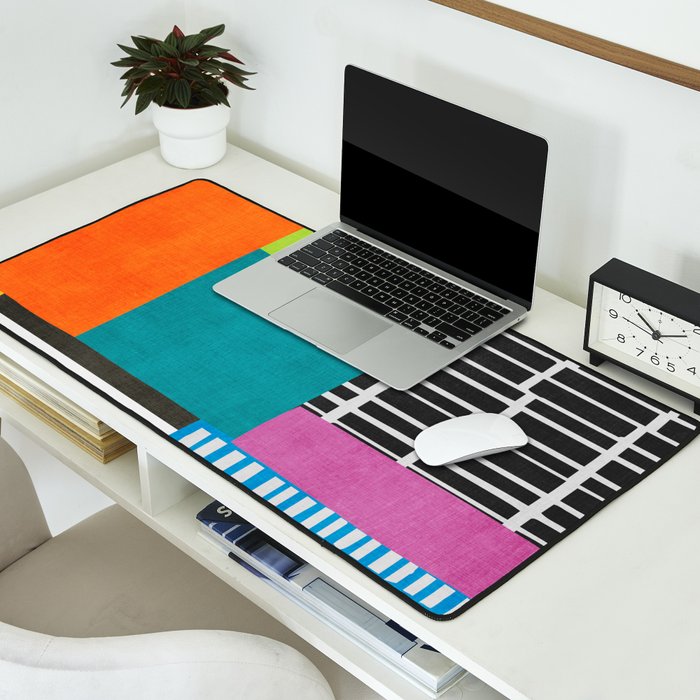 Colorful Patchwork Design Artwork Desk Mat Gallery Image 2