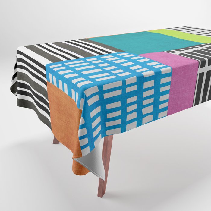 Colorful Patchwork Design Artwork Tablecloth Gallery Image 1